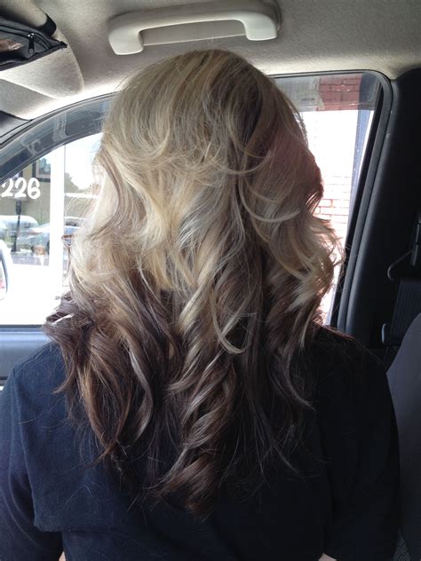 hair color brown on top blonde on bottom|brown hair with highlights blonde.